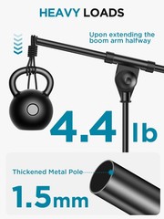 InnoGear Adjustable Desk Microphone Stand, Weighted Base with Medium, Black