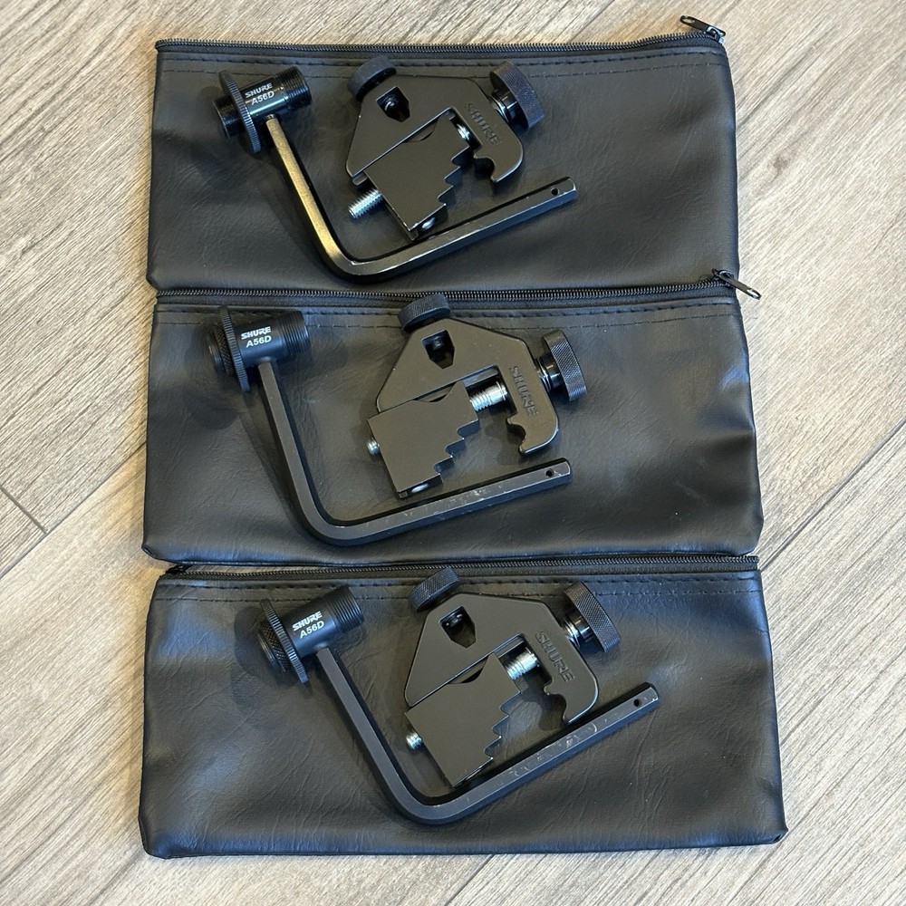 3x Shure A56D Universal Drum Mic Mount Clamp – Black – SET OF 3 – Lot (#1)