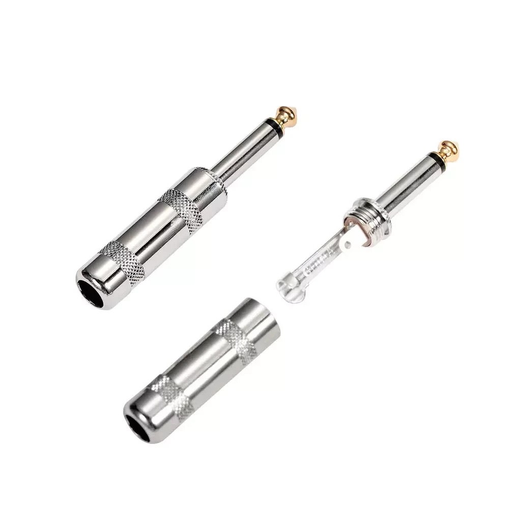 Audio 1/4″ TS Plug, 6.35mm Heavy Duty TS Mono Male Solder Jack Connector for Spe