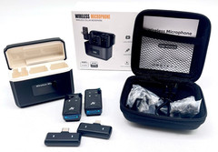 Black HiFi Audio with Noise Cancellation Wireless Collar Microphone