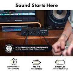 M Audio M Track Duo HD Audio Interface with M100 Condenser Microphone and