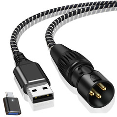 USB to XLR Cable,6.6 FT USB a to XLR Audio Stereo Cable,Usb C to XLR Male Output