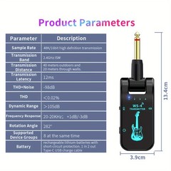 Quick Acting Adaptable Easy to Use Wireless Guitar Transmitter & Receiver System