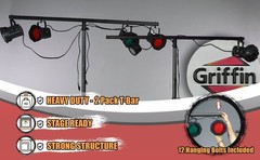 DJ Light Cross Bar Mount for Lighting Stands – 2 Pack T-bar Holder Stage PA Gear