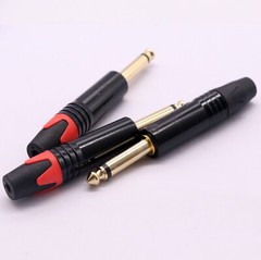 10Pcs 1/4″ 6.35mm TS Mono Metal Male Plug Audio Guitar Cable Jack Connector