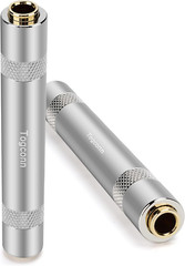 1/4 Inch TRS/TS Female to Female Gold-Plated Coupler (2 Pack), 1/4″ TRS Stereo a