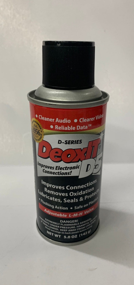 DeoxIT Spray D5 Contact Cleaner, w/Lo-Mid-Hi Straw, 5 oz, D5S-6-LMH, Caig Labs