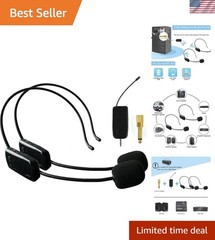 Wireless Microphone System for 2 People, 2.4G Dual Wireless Headset Mics Idea…
