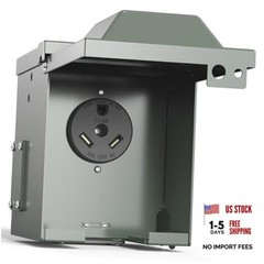 30 Amp RV Power Outlet Box, NEMA TT-30R 125V AC, 30 Amp TT-30R Outlet Box
