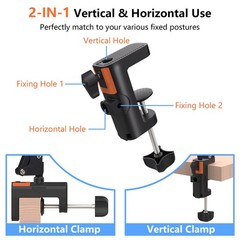 LILANZo Table Clamp Mount for Microphone Stand, 2-in-1 Mic Boom Arm Orange