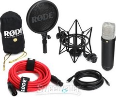 Rode NT1 5th Generation Condenser Microphone with SM6 Shockmount and Pop Filter
