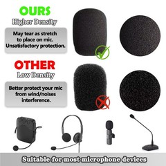 Headset Microphone Covers Foam, Lapel Headset Microphone Windscreen Sponge Fo…