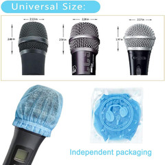 200 PCS (100 Pack) Microphone Hygiene Covers Disposable Non-Woven Handheld Mic M