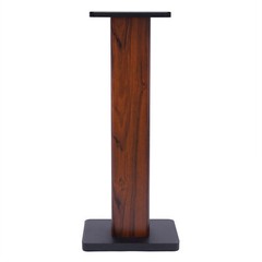 Yellow Sandalwood MDF Speaker Stands 28-Inch Sand-Fillable Pair Anti-Slip