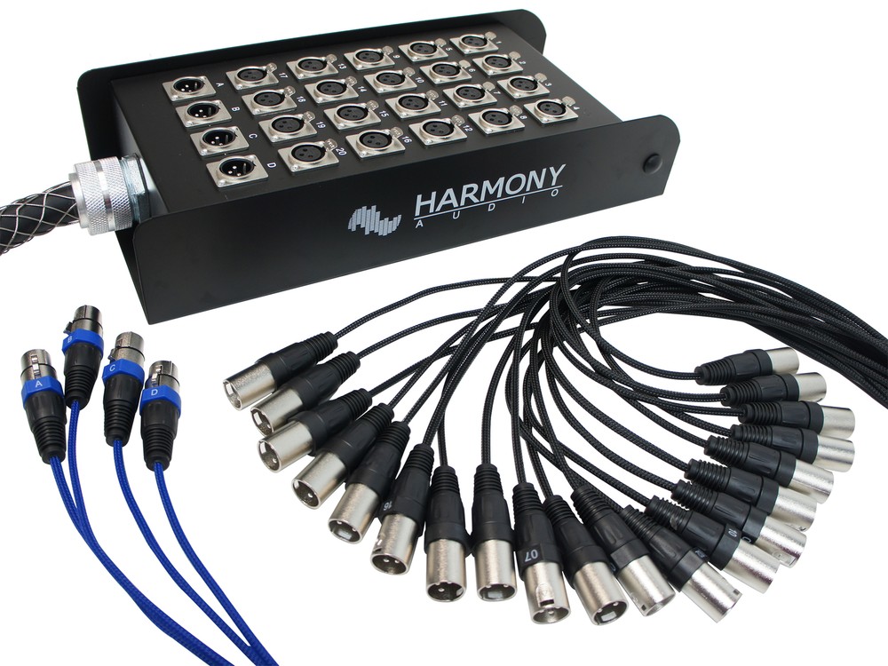 Harmony Audio HA-SB2425 XLR Snake Cable 24 Channel – 25 Feet (20 Send 4 Returns)