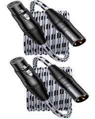 2Pack XLR Cable 6.6ft, Professional Microphone Cable Male to Female, 22AWG Ox…