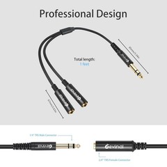 High-Quality 1/4″ TRS Splitter Cable 30cm – Gold Plated for Superior Sound