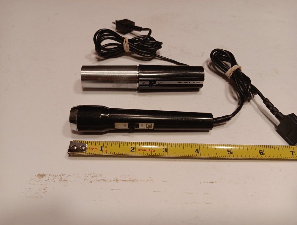 Vintage Ampex 242 Microphone And Other, Dual Plug 3.5mm/2.5mm Cord