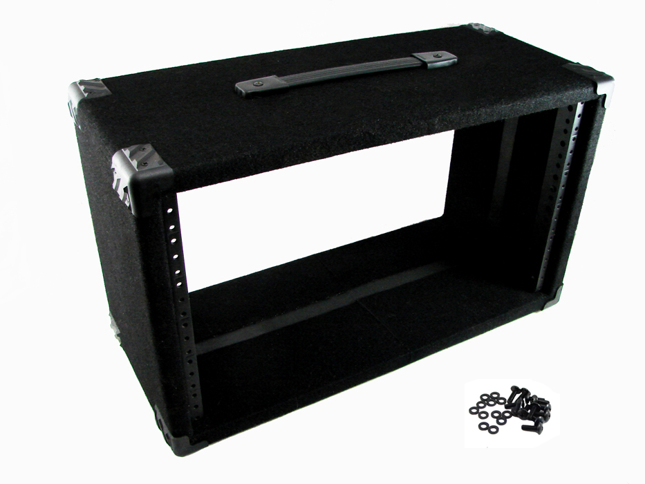 PROCRAFT 6U 9″ Deep Rack Case in Black Carpet Wrap – Top Handle w/ Rack Screws
