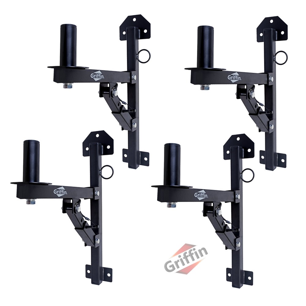 4-PACK PA Speaker Brackets Wall Mountable Stands GRIFFIN | Level Tilt Adjustment