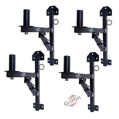 4-PACK PA Speaker Brackets Wall Mountable Stands GRIFFIN | Level Tilt Adjustment