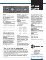 Crown CE2000 Professional 2-CH Power Amplifier 400W/CH @ 8-Ohms CE 2000-A