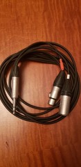 PAIR of Mogami 2528 1/4in TRS Male to XLR Male& XLR Female Insert Y Cables 10ft