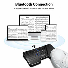 JOYO Bluetooth Wireless Page Turner Pedal Rechargeable Foot Pedal Phones Tablets
