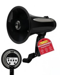 MyMealivos 20W Rechargeable Megaphone Speaker Built in 240s Recording & Black
