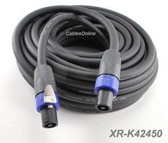 Kirlin 50ft SpeakOn 4C/12AWG NL4FX Pro Audio Speaker Cable w/ NEUTRIK Connectors