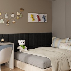 Upholstered Wall Mounted Headboard for Twin in Black, Peel and Stick Wall Pad…