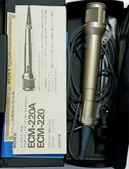 SONY Condenser Microphone ECM-220A Japan w/Instruction Box Standard Plug