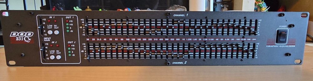 DOD SR231 QX Dual 31 Band EQ Rack Mount Graphic Equalizer Stereo 2 Channel