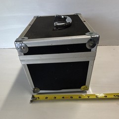 Black/Silver Aluminum Microphone Case w/ Carry Handle & Latches 11×8 in
