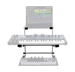 Rockville Dual Shelf Laptop+Controller Stand for Novation IMPULSE 61 Keyboard