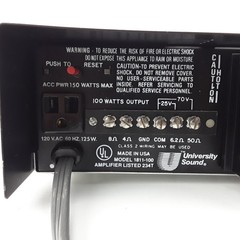 University Sound 1811-100 100W RMS Mono PA Amplifier 70V 25V 4/8 Ohm Rack USA