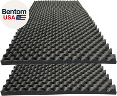 2 PCS Acoustic Panels,48“X24“X2“ Egg Crate Foam Soundproof Foam Wall Panels,H