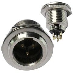 CESS 3-Pin Mini XLR Cable Male #04: Socket,3-Pin,2-Pack, Silver