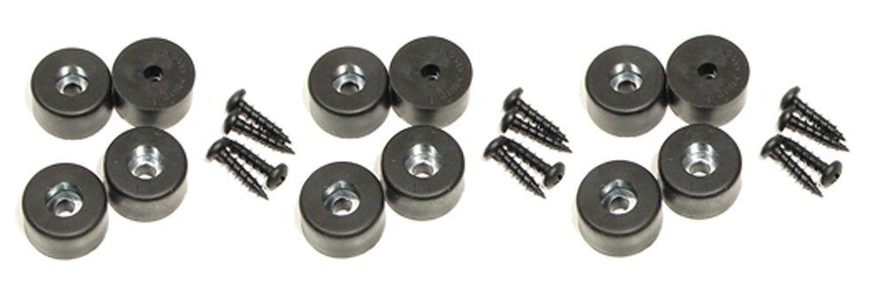 (12 PACK) PENN ELCOM 9101Y Amp / Case / Cabinet Rubber Feet – Bumper 7/8″ X 1/2″