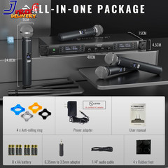 Phenyx Pro Wireless Microphone System Quad Channel Wireless Mic w/ 4×40 UHF NEW