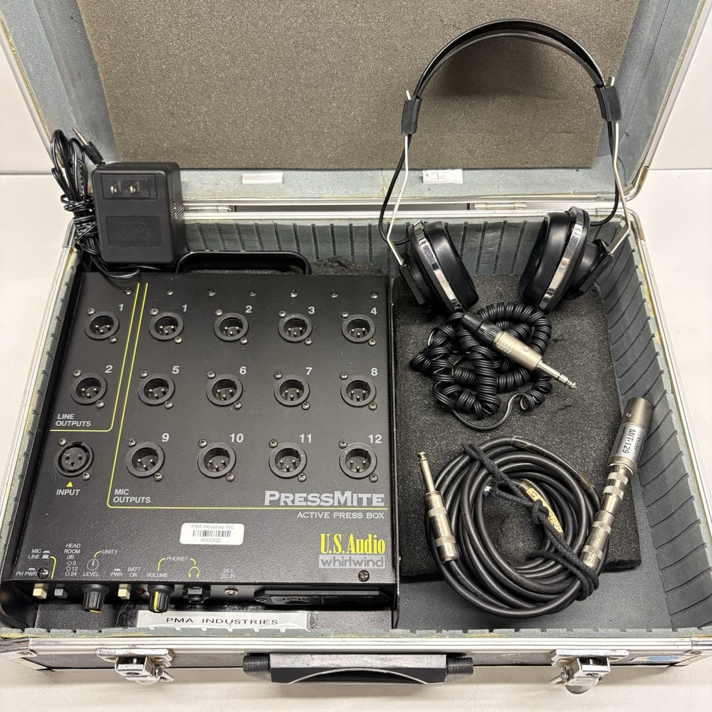 Whirlwind PressMite Active Press Box 2 Line/12 Mic Out Tested w/ Adapter Case