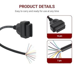 16 Pin 1 PC OBD OBDII OBD2 Female Connector Car Diagnostic Extension Cable
