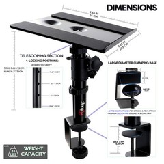 Studio Monitor and Speaker Stand Pair, Clamp-on Desk Speaker Stand, 9.5×9 inc…