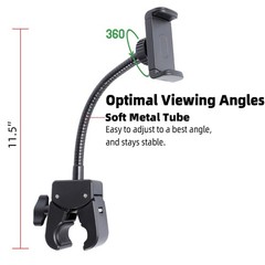Mic Stand Phone Holder, Flexible Phone Mount with 7.9″ Removable Gooseneck fo…