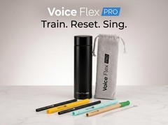 VoiceFlexPro Vocal Trainer for Singing – Portable, Bamboo, Black, Cyan