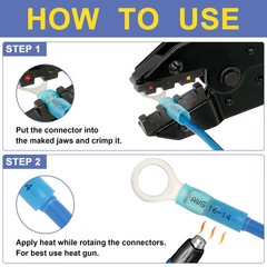 haisstronica 540PCS Marine Grade Heat Shrink Wire AWG16-14, Blue Ring