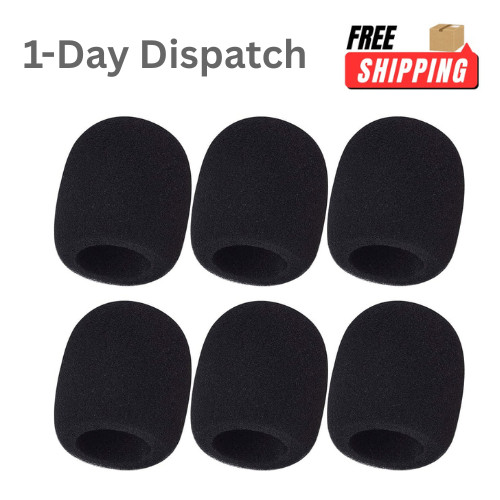 Swagwert 6 PCS Microphone Windscreen Foam Cover for SM58 Black
