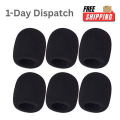 Swagwert 6 PCS Microphone Windscreen Foam Cover for SM58 Black