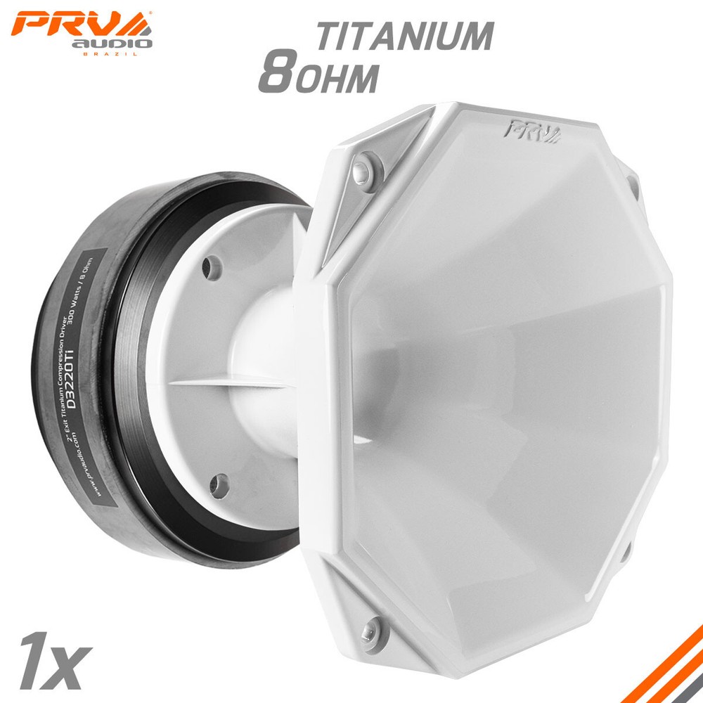1x PRV D3220Ti Titanium Compression 2″ Driver 8 Ohm 300W + WGP14-50X White Horn
