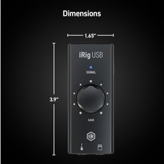 iRig USB Guitar Audio Interface – 24-bit 48 kHz Music Recording Studio Equipment